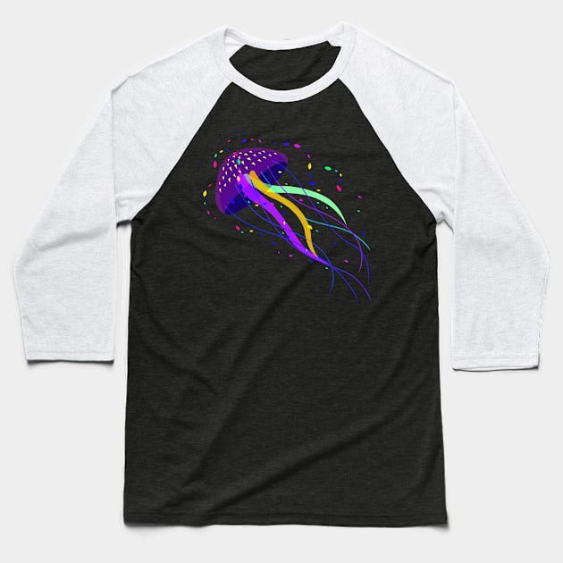 Jellyfish colors Baseball T-Shirt by albertocubatas